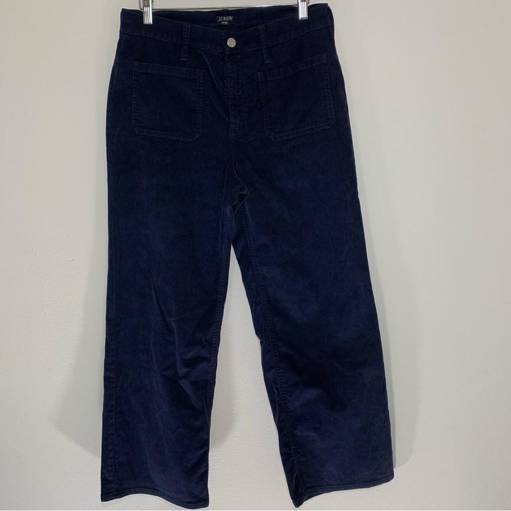 J. CREW Sailor-Slim wide leg Navy stretch Corduroy Trousers